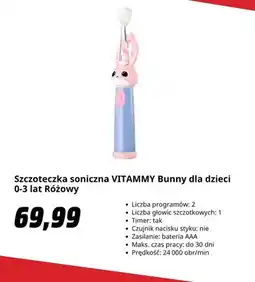 Media Markt Szczoteczka soniczna VITAMMY Bunny dla dzieci 0-3 lat Różowy oferta