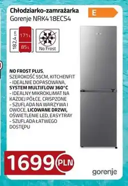Kakto Chłodziarko-zamrażarka Gorenje NRK418ECS4 oferta