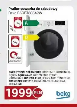 Kakto Pralko-suszarka do zabudowy Beko B5DBT68547W oferta
