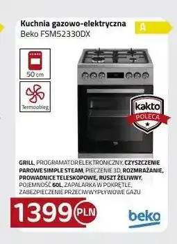 Kakto Kuchnia gazowo-elektryczna Beko FSM52330DX oferta