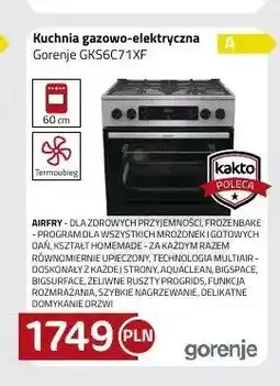 Kakto Kuchnia gazowo-elektryczna Gorenje GKS6C71XF oferta