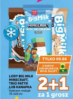 Groszek Algida Lody Big Milk Minecraft, Trio Patyk lub Kanapka oferta