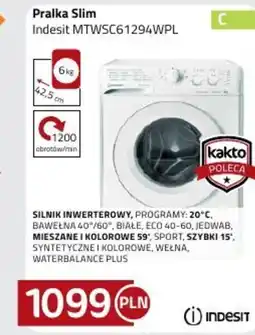 Kakto Indesit Pralka Slim MTWSC61294WPL oferta