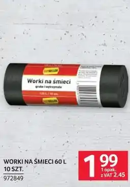 Selgros TOPSELLER Worki na śmieci 60 L 10 szt oferta