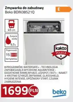 Kakto Beko Zmywarka do zabudowy BDIN38521Q oferta