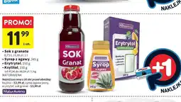 Intermarche Sok z granatu, Syrop z agawy, Erytrytol, Ksylitol NaturaVena oferta