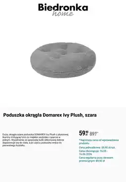 Biedronka Poduszka okrągła Domarex Ivy Plush oferta
