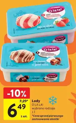 Intermarche Lody O LA LA! wybrane rodzaje oferta