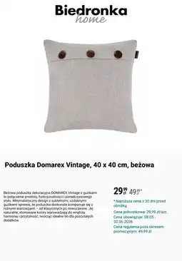 Biedronka Poduszka Domarex Vintage, 40 x 40 cm oferta