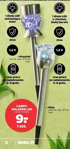 Netto Lampy solarne LED Kryształ Róża oferta