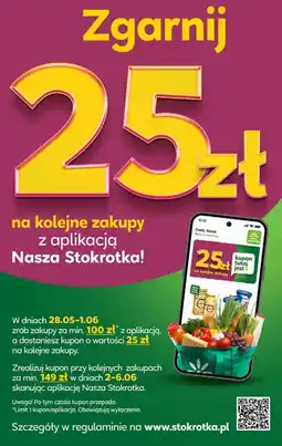 Stokrotka Kupon 25 zł na kolejne zakupy z aplikacją Nasza Stokrotka oferta