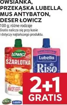 Stokrotka Owsianka, przekąska Lubella, mus Antybaton, deser Łowicz oferta