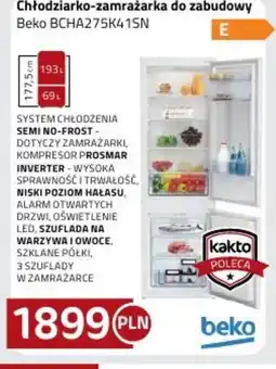 Kakto Beko Chłodziarko-zamrażarka do zabudowy BCHA275K41SN oferta