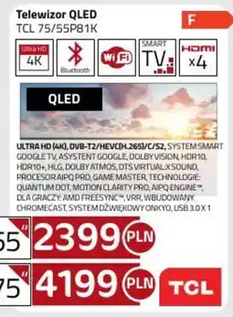 Kakto Tcl Telewizor QLED 75/55P81K oferta