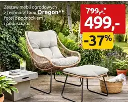Black Red White Zestaw mebli ogrodowych z technorattanu Oregon oferta