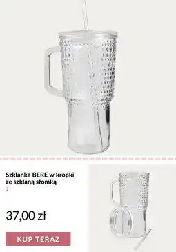 Homla Szklanka bere w kropki ze szklaną słomką oferta