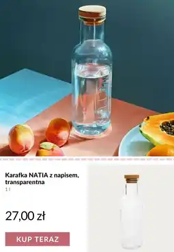 Homla Karafka natia z napisem, transparentna oferta