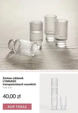Homla Lynnaso Zestaw szklanek transparentnych wysokich oferta