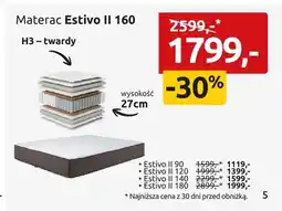 Black Red White Materac Estivo II 160 H3 - twardy wysokość 27cm oferta