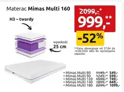 Black Red White Materac Mimas Multi 160 H3 - twardy wysokość 25cm oferta