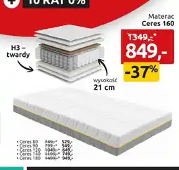 Black Red White Materac Ceres 160 H3 twardy wysokość 21cm oferta