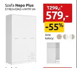 Black Red White Szafa Nepo Plus S118,5xG54,5xW197cm oferta