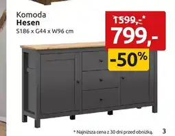 Black Red White Komoda Hesen S186xG44xW96cm oferta
