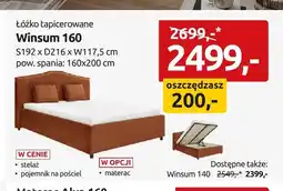 Black Red White Łóżko tapicerowane Winsum 160 S192xD216xW117,5cm pow. spania: 160x200cm oferta
