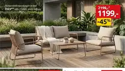 Black Red White Zestaw mebli ogrodowych ze stali Dara sofa, 2 fotele, stolik beżowy oferta