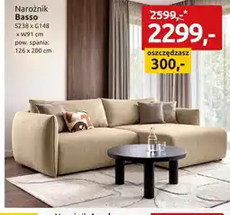Black Red White Narożnik Basso S238xG148xW91cm pow. spania: 126x200cm oferta