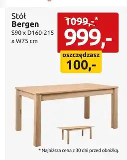 Black Red White Stół Bergen S90xD160-215xW75cm oferta