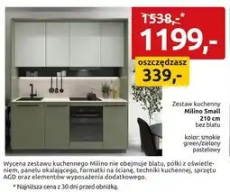 Black Red White Zestaw kuchenny Milino Small 210cm bez blatu smokie green/zielony pastelowy oferta