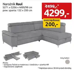 Black Red White Narożnik Raul S271xG206xW89/98cm pow. spania: 132x200cm oferta