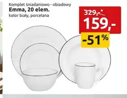 Black Red White Komplet śniadaniowo-obiadowy Emma 20 elem. kolor biały porcelana oferta