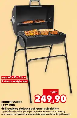 Kaufland Countryside lets bbq Grill węglowy stojący z pokrywą i paleniskiem oferta