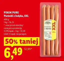 Lidl PIKOK PURE Parówki z indyka, XXL oferta