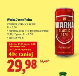 Lidl Warka Jasne Pełne oferta