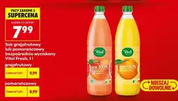 Biedronka Sok grejpfrutowy lub pomarańczowy bezpośrednio wyciskany Vital Fresh, 1l oferta