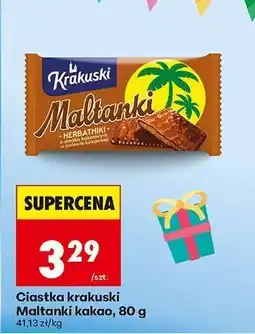 Biedronka Ciastka krakuski Maltanki kakao, 80 g oferta