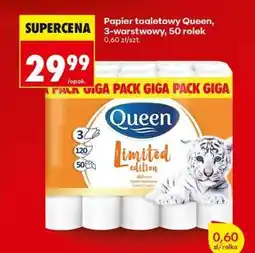 Biedronka Papier toaletowy Queen, 3-warstwowy, 50 rolek oferta