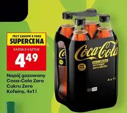 Biedronka Napój gazowany Coca-Cola Zero Cukru Zero Kofeiny, 4x1l oferta