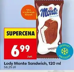 Biedronka Lody Monte Sandwich, 120 ml oferta