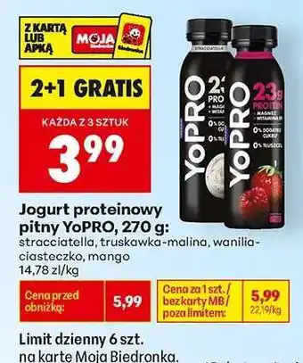 Biedronka Jogurt proteinowy pitny YoPRO, 270 g oferta