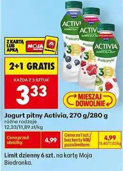 Biedronka Jogurt pitny Activia, 270 g/280 g oferta