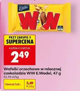 Biedronka Wafelki orzechowe w mlecznej czekoladzie Ww E.Wedel , 47 g oferta