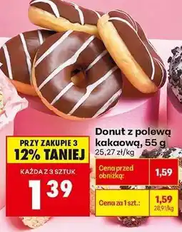 Biedronka Donut z polewą kakaową, 55 g oferta