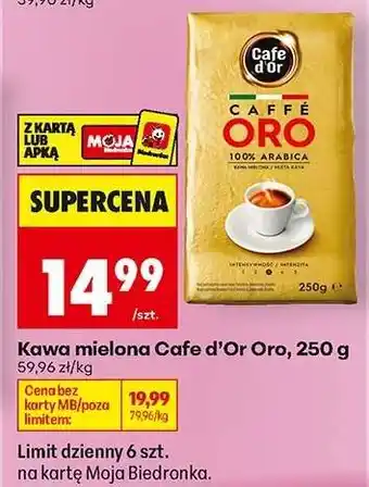 Biedronka Kawa mielona Cafe d’Or Oro, 250 g oferta
