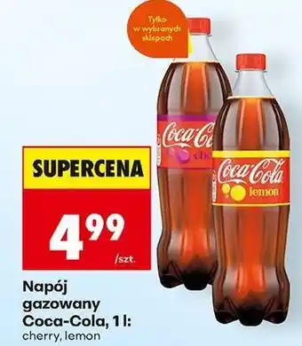 Biedronka Napój gazowany Coca-Cola, 1 l: cherry, lemon oferta