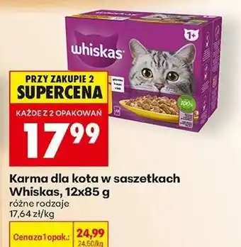 Biedronka Karma dla kota w saszetkach Whiskas , 12x85 g oferta