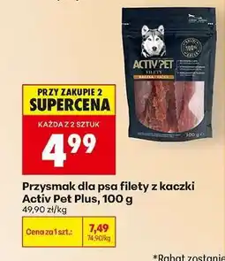 Biedronka Przysmak dla psa filety z kaczki Activ Pet Plus, 100 g oferta
